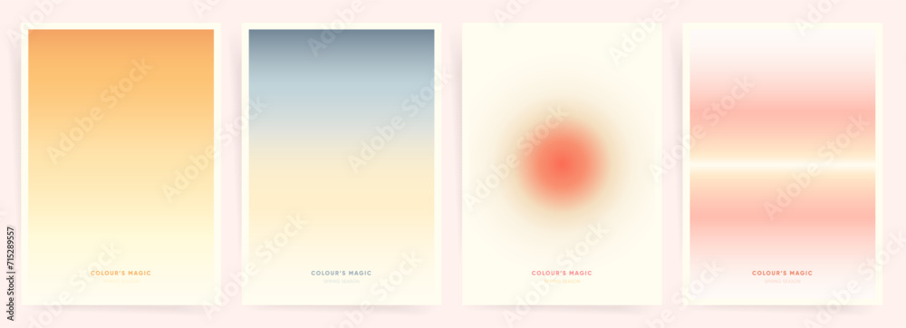 Modern Spring Aesthetic Soft Pastel Gradient Backgrounds for Abstract Art Posters and Elegant Design Templates