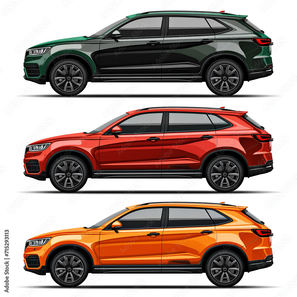 Fototapeta premium illustration of a car on white 