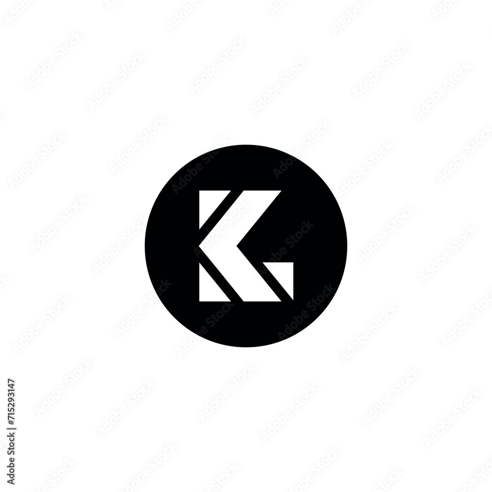 Letter LK Initial Circle Logo Vector Letter LK Initial Circle Logo Vector