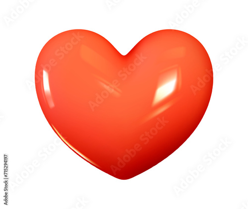 Emoji Red heart. Emotion 3d cartoon icon. Vector illustration