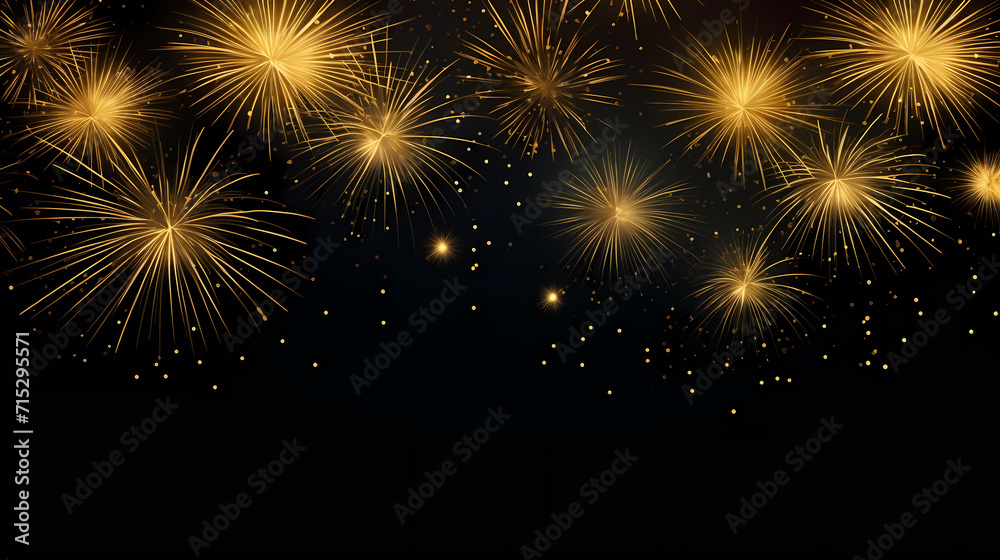 Naklejka premium Beautiful creative holiday background with fireworks and sparkles