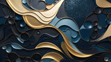 Mesmerizing metallic foiling abstract background, a mix of shapes and metallic tones, a visually rich and stylish composition Ai Generative