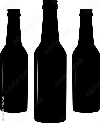 Vektor Silhouette - 3 Bierflaschen - Getränke