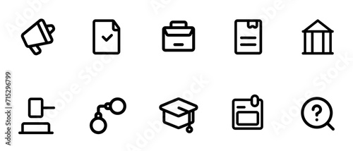 Set of Law Icons. Law and Justice Icons.