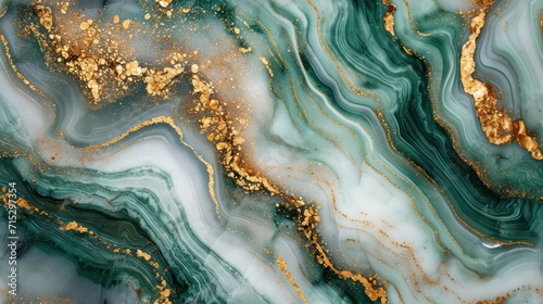 seamless white gold and emerald marble pattern for a luxurious background photo