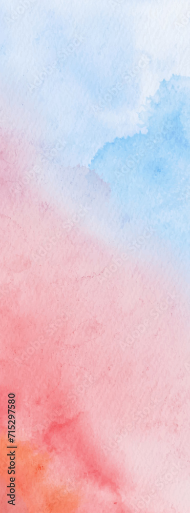 Fototapeta premium Abstract blue red watercolor paint background. Vector illustration