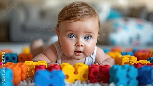 close-up shot of the baby's hands interacting with the toys