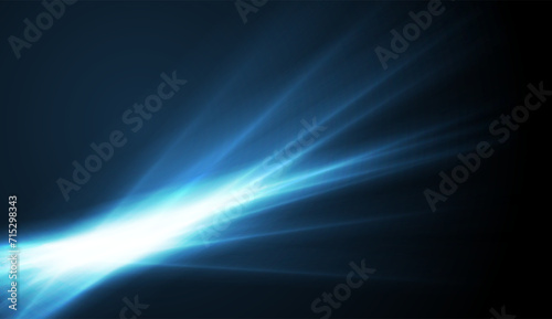 Blue shiny rays abstract glowing background. Technology vector design