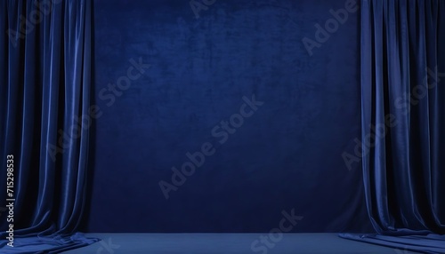 Wallpaper Mural blue velvet  stage curtains with spotlights Torontodigital.ca