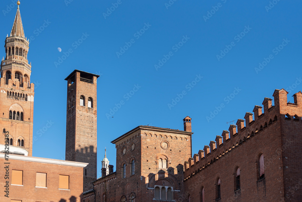 The Torrazzo and the Town Hall of Cremona.