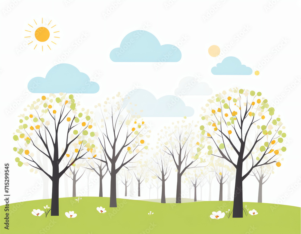 sunny weather on spring season for greeting cards, posters, or social media