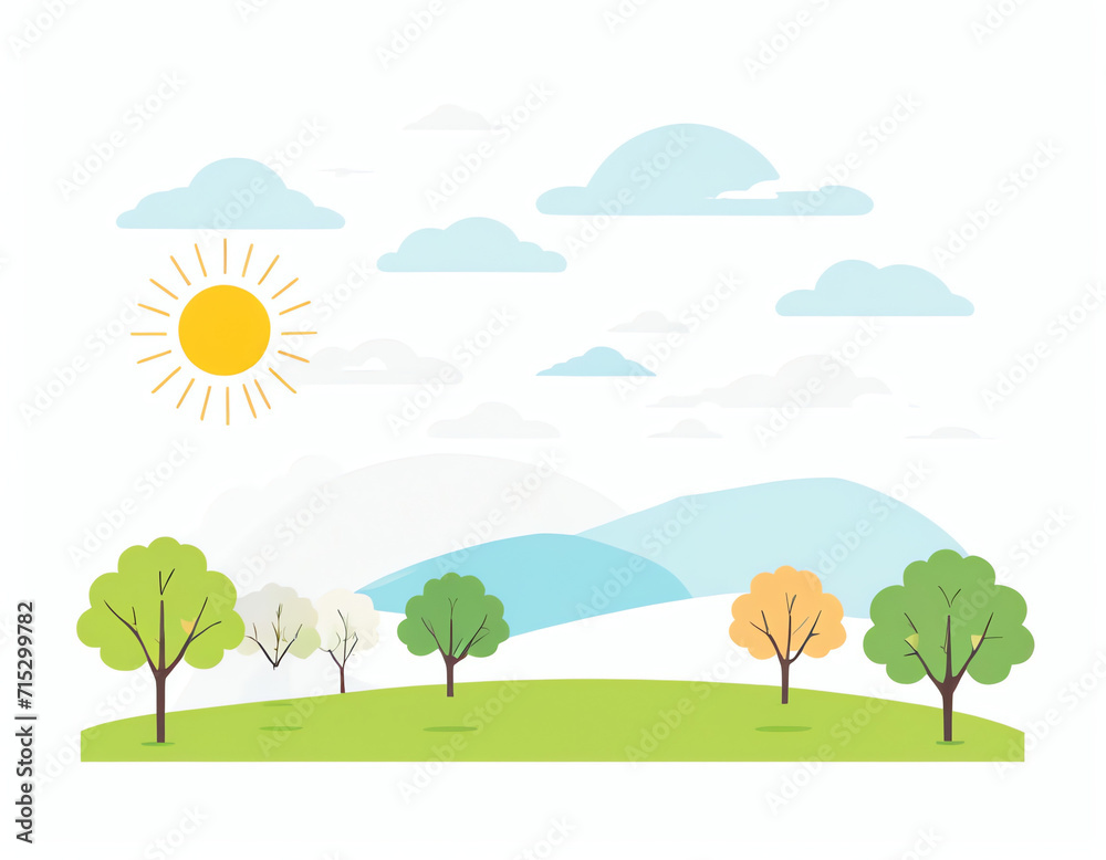 sunny weather on spring season for greeting cards, posters, or social media