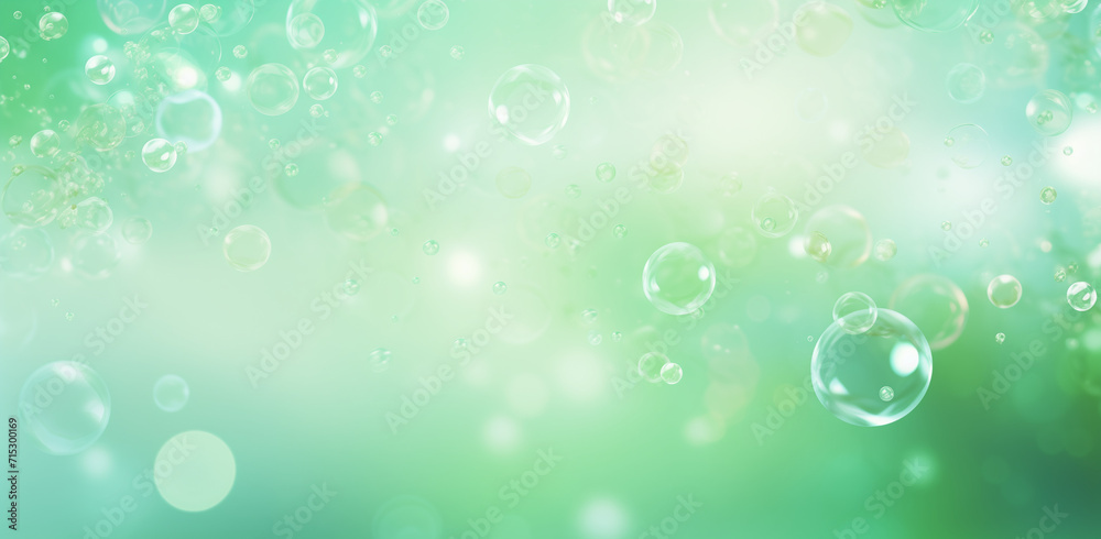 abstract green background with stars and sparkles, in the style of light white and sky-blue