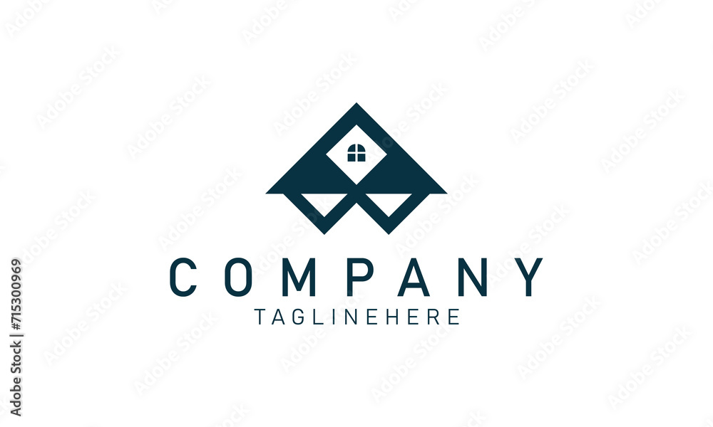 Real estate with check mark vector logo. Home with window and chimney on the roof, house with tick or checkmark symbol - realty icons. Real estate with check mark vector logo. Home with window and chimney on the roof, house with tick or checkmark symbol - realty icons.