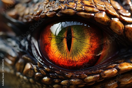 Dragon eye closeup. Macro of dragon eye