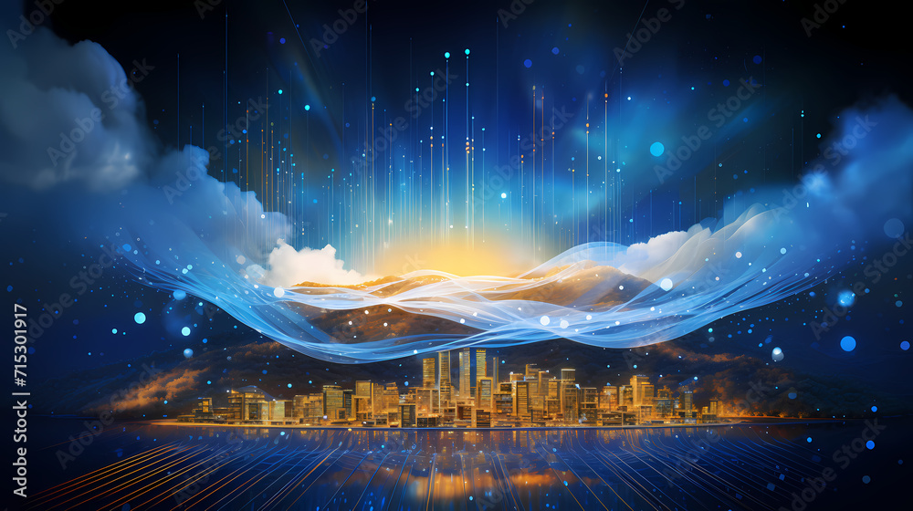 Obraz premium Cloud Vortex: A Portal to Digital Dimensions