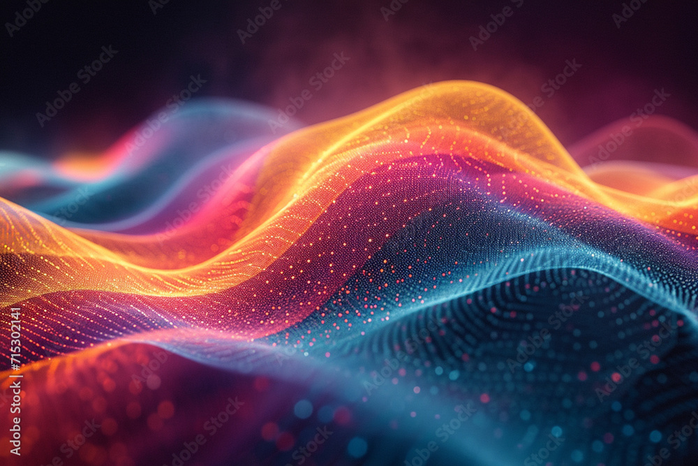 Fototapeta premium An artistic rendering of a neon wave, with a spectrum of colors flowing in a 3D space.