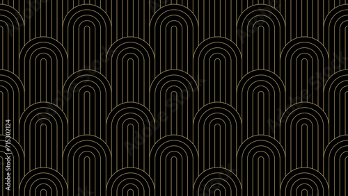 Luxury gold background pattern seamless geometric wave line circle abstract design vector. Christmas background.