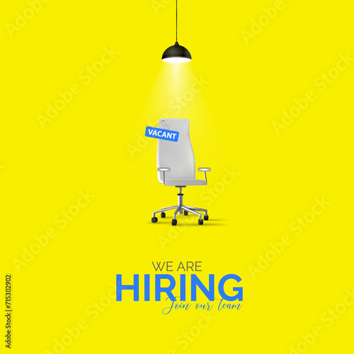 We are hiring join to the team announcement. Hiring recruitment open vacancy design. we,re hiring creative post.