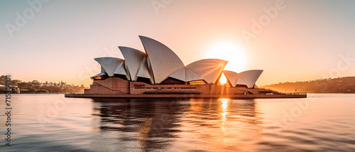 Obraz na płótnie Sydney Opera House sunrise panoramic view, Australia. Travel concept. w salonie