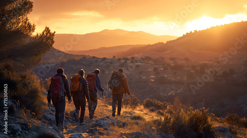 Hiking adventure. Sunset in the mountains © Pete Garrison
