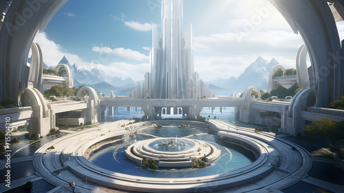 an ancient temple complex reimagined in a future set