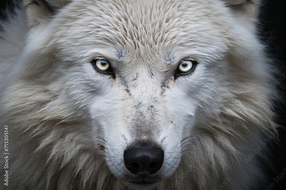 Obraz premium Close up of face of wild white wolf