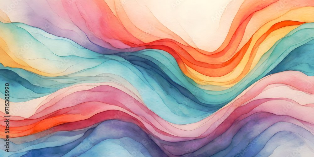 Obraz premium Vibrant Spectrum of Geometric Shapes in Abstract Watercolor Grunge Pattern with Bright Colors and Seamless Design for Wallpaper and Illustration Art