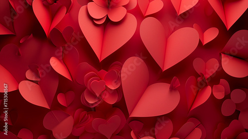 Valentine's day paper art cut background with copy space photo