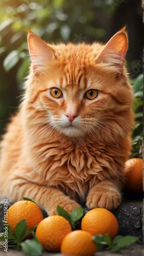 Fototapeta A lovely and adorable orange cat