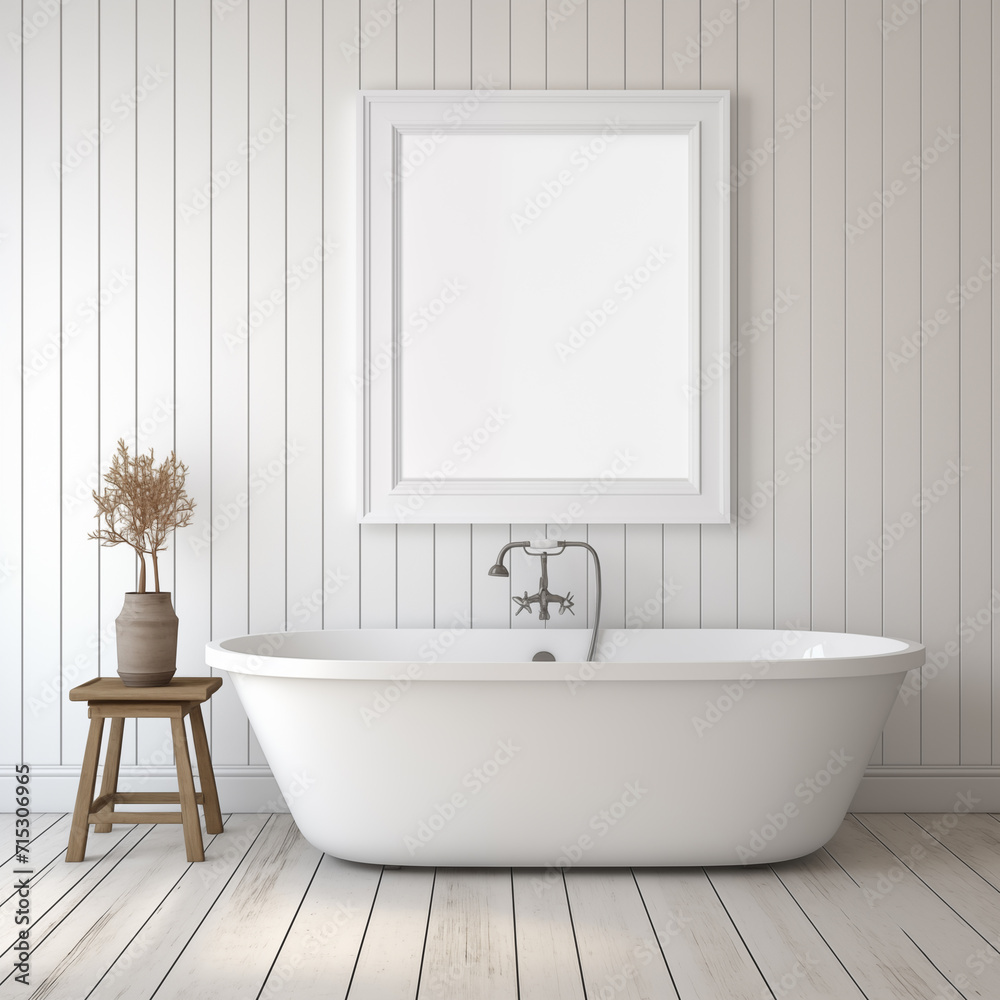Fototapeta premium Modern home mockup interior background, 3d render