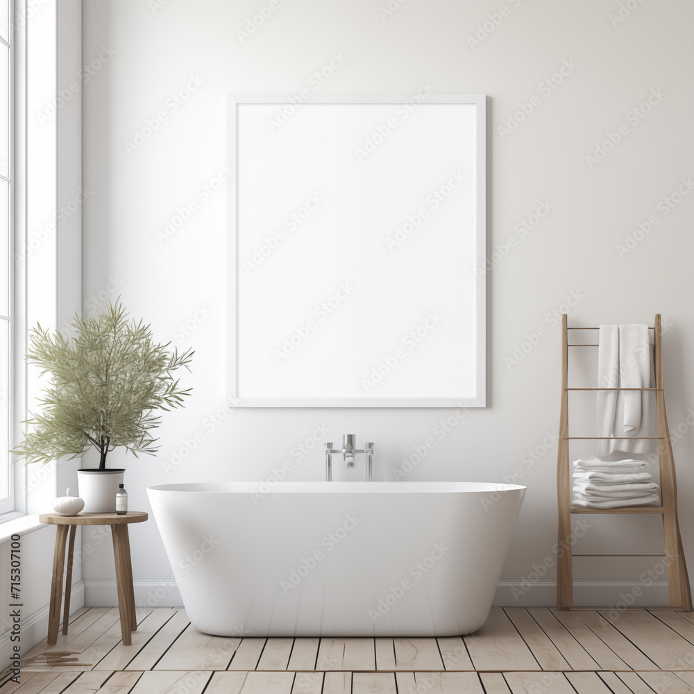 Fototapeta premium Modern home mockup interior background, 3d render