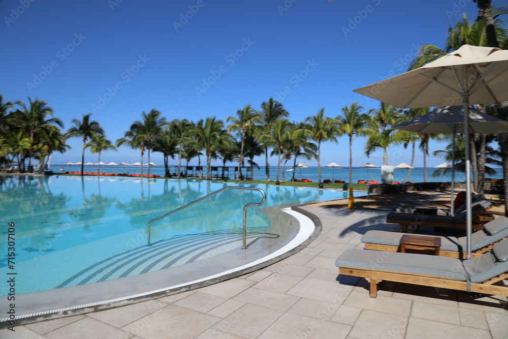 swimming pool in the tropical resort
