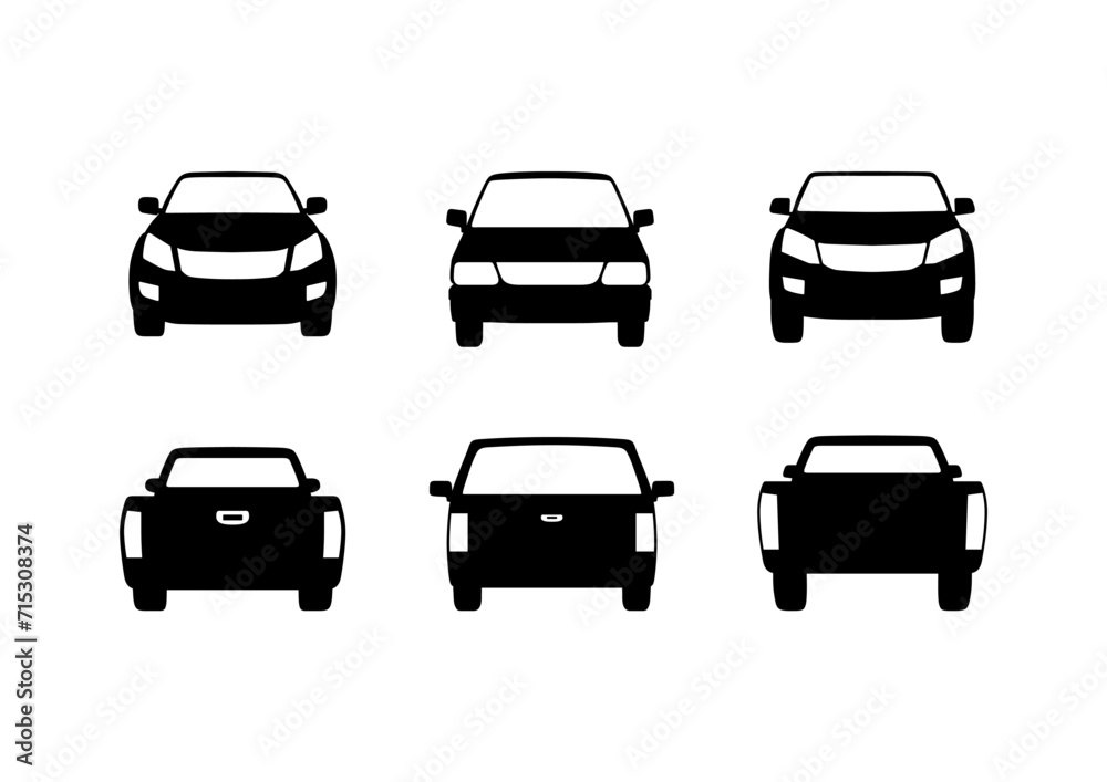 Car pickup truck icon set isolated on the background. Ready to apply to your design. Vector illustration.