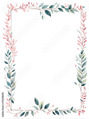 watercolor-illustration-pink-leafy-frame-encasing-a-minimalist-note-filled-center-no-background