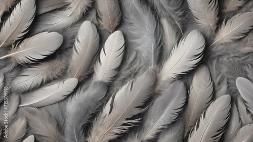 Gray feather texture. Close to feather background 