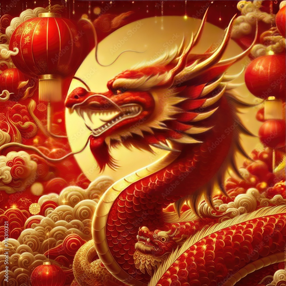 Chinese New Year Splendor: Grand Celebration of the Dragon Zodiac
