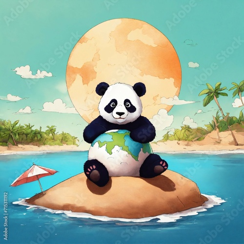 Panda on the Beach 