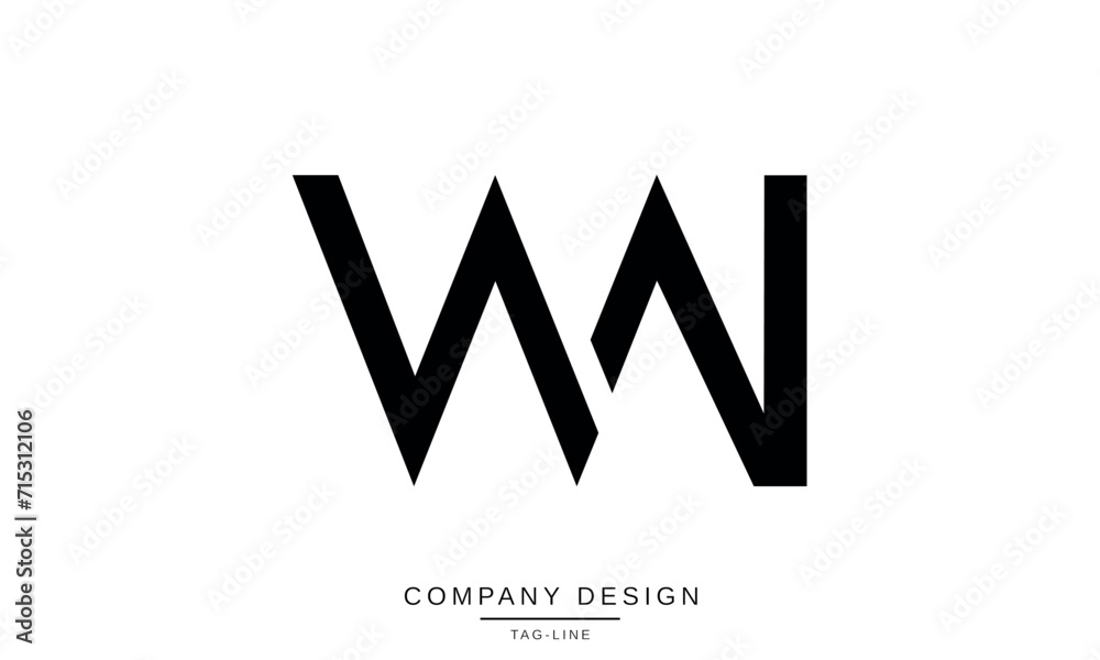 WN, NW, Abstract Letters Logo Monogram WN, NW, Abstract Letters Logo Monogram