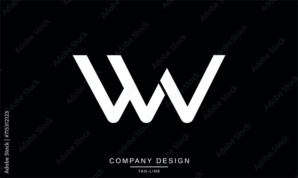 Obraz premium WN, NW, Abstract Letters Logo Monogram