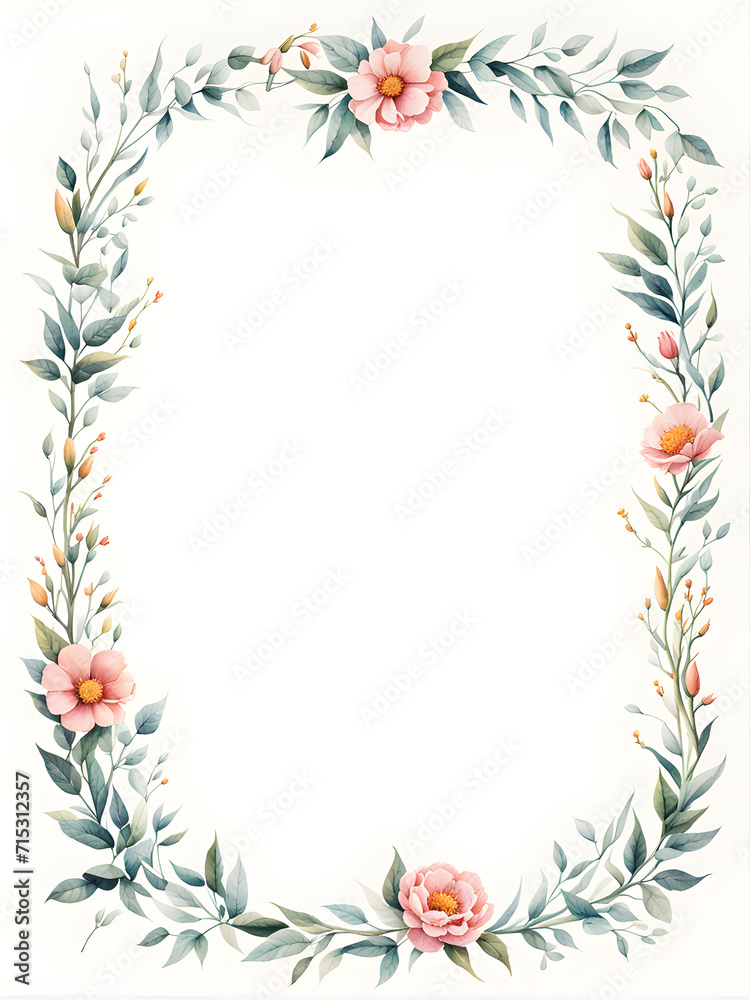 watercolor-illustration-featuring-a-floral-and-leafy-frame-minimalist-with-notes