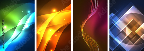 Neon glow light lightning concept posters. Vector illustration For Wallpaper, Banner, Background, Card, Book Illustration, landing page