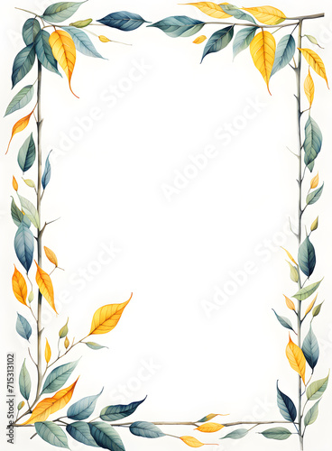 watercolor-illustration-featuring-a-yellow-leafy-frame-in-minimalist-style-leaf