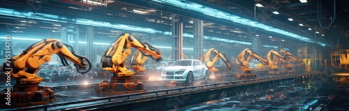 Cutting-edge technology is integral to the modern automobile production line. photo