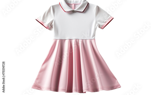 Your Little Lady Style with a Kids Polo Dress and Preppy Collar on a White or Clear Surface PNG Transparent Background. photo