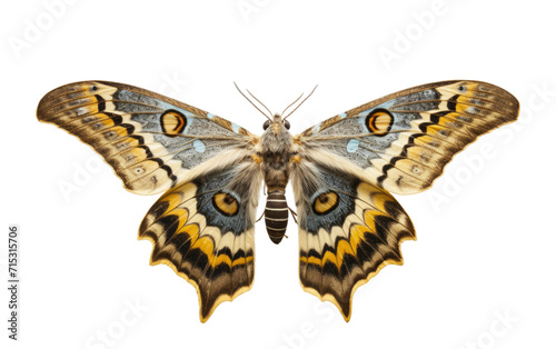Discover the Mesmerizing Moth as it Seeks Nectar Amidst Celestial Beauty on a White or Clear Surface PNG Transparent Background.
