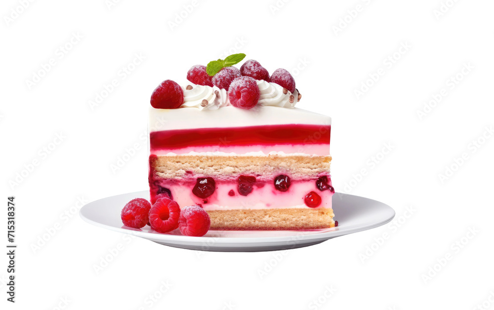 Cake Slice in Plate, a Delectable Creation for Gourmet Enjoyment on a White or Clear Surface PNG Transparent Background. Cake Slice in Plate, a Delectable Creation for Gourmet Enjoyment on a White or Clear Surface PNG Transparent Background.