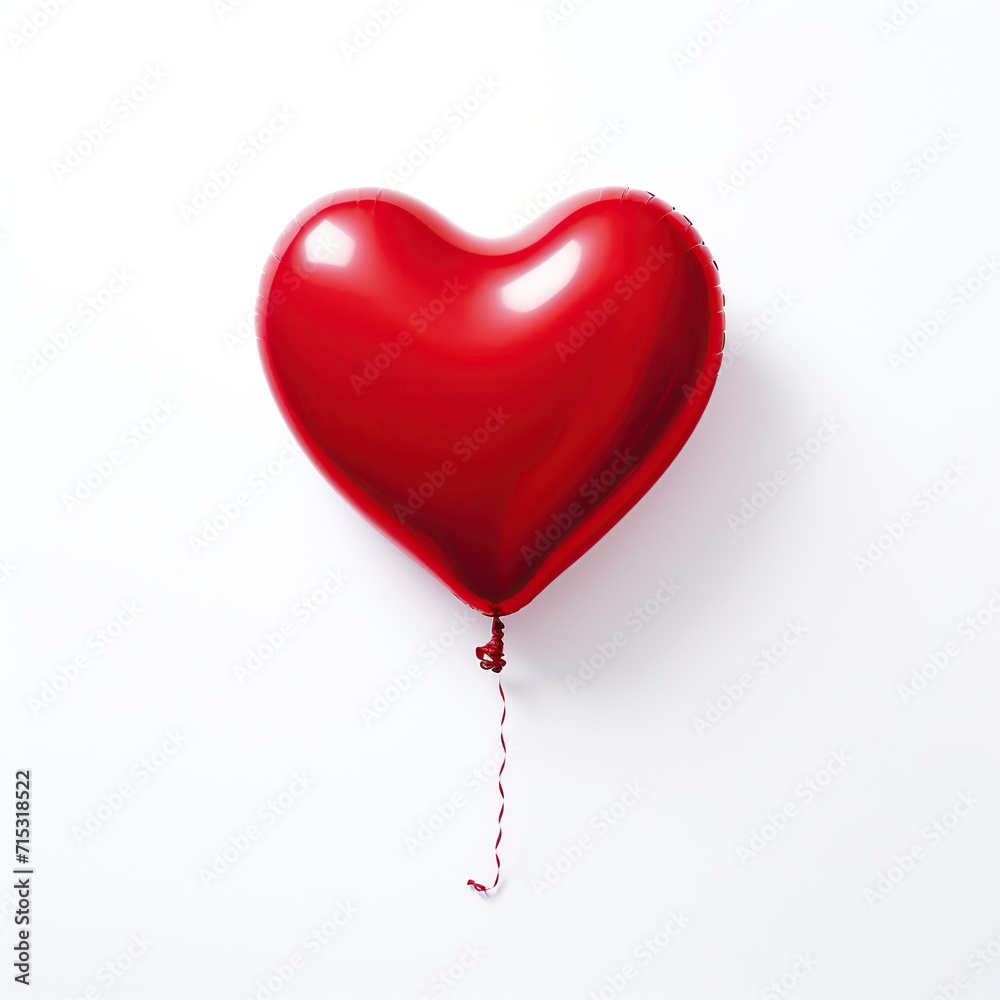 red love balloon white background