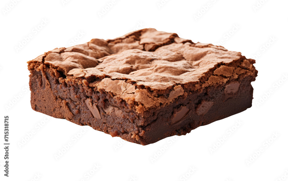 Brownie Cake Piece, a Luxurious Journey into Cocoa Euphoria on a White or Clear Surface PNG Transparent Background.