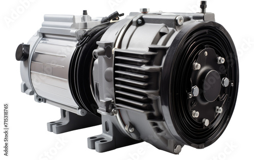 Bus Air Conditioning Compressor, Mastering Comfort on the Move on a White or Clear Surface PNG Transparent Background.